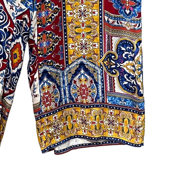 Haute Hippie Palazzo Pants Large Colorful Geometric Ethnic Print Boho Pockets - Picture 4 of 8